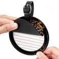 thumbnail image 2 of Leopard Set of 2pcs PU Leather Round Suitcase Tags with Privacy Cover and Name ID Tag - Ideal for Travel Luggage, Handbags, Backpacks, School Bags, 2 of 6