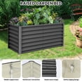 thumbnail image 2 of Bingirl 2 - Piece 6x3x2FT Galvanized Raised Garden Beds - Open Base Design, Safety Edge Included, with Glove and 8 Corner Braces, Support Poles, Gray Planter Boxes, 2 of 9