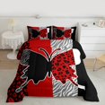 thumbnail image 2 of Homewish Cheetah Leopard Print Bedding Comforter Set for Girl, Black Red Butterfly Animal Twin Comforter Sets, Stripes Abstract Reversible Bedding Set, Super Cozy Room Decor, 2-Piece, 2 of 8