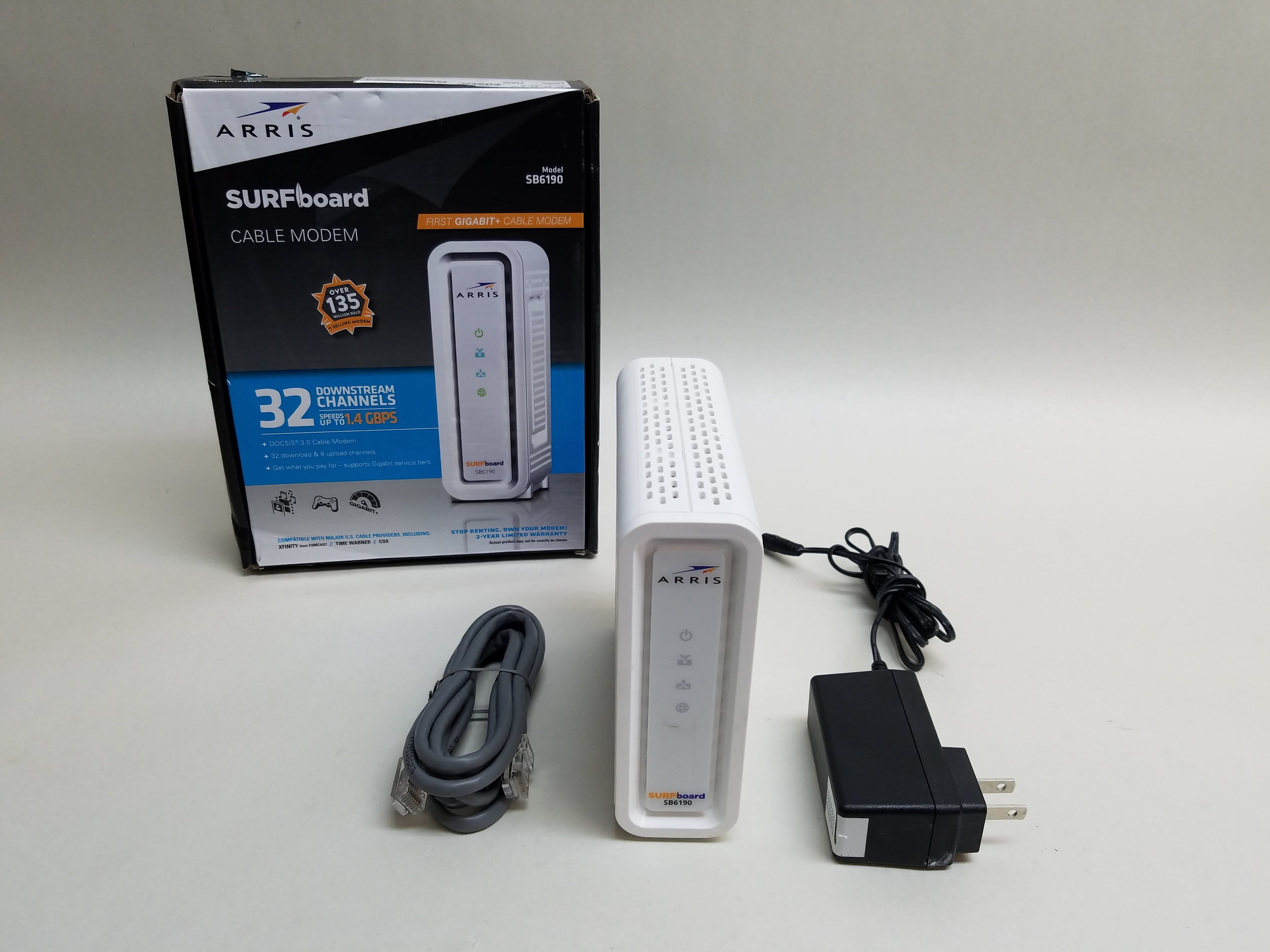 Used ARRIS SURFboard SB6190 Gigabit DOCSIS 3.0 Cable Modem