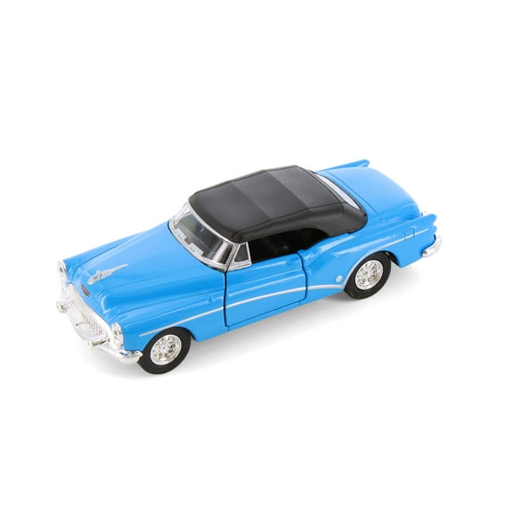 1953 Buick Skylark Convertible Soft Top, Blue - Welly 43664H/D - 1/34 Scale Diecast Model Toy Car