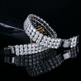 thumbnail image 4 of 3 Row Round Out Yellow Gold CZ Tennis Bracelet for Men Women Hip Hop Jewelry, 4 of 9