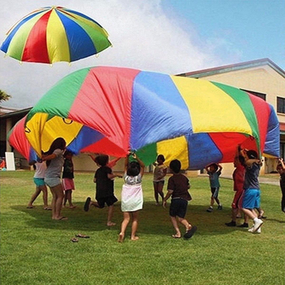 Kids Play Parachute 6m Large Children Rainbow Outdoor Game Exercise ...