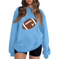thumbnail image 2 of BOMYJESK Womens Oversized Sweatshirt Sunday Casual Football Sweatshirts Heart Graphic Print Outfits for Women Crew Neck Long Sleeve Fall Pullover Blue L, 2 of 5