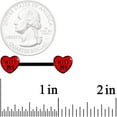 thumbnail image 2 of Body Candy 14G Nipplerings 5/8" Black Plated Steel 2Pc Red Heart Kiss Me Nipple Ring Set 16mm, 2 of 2
