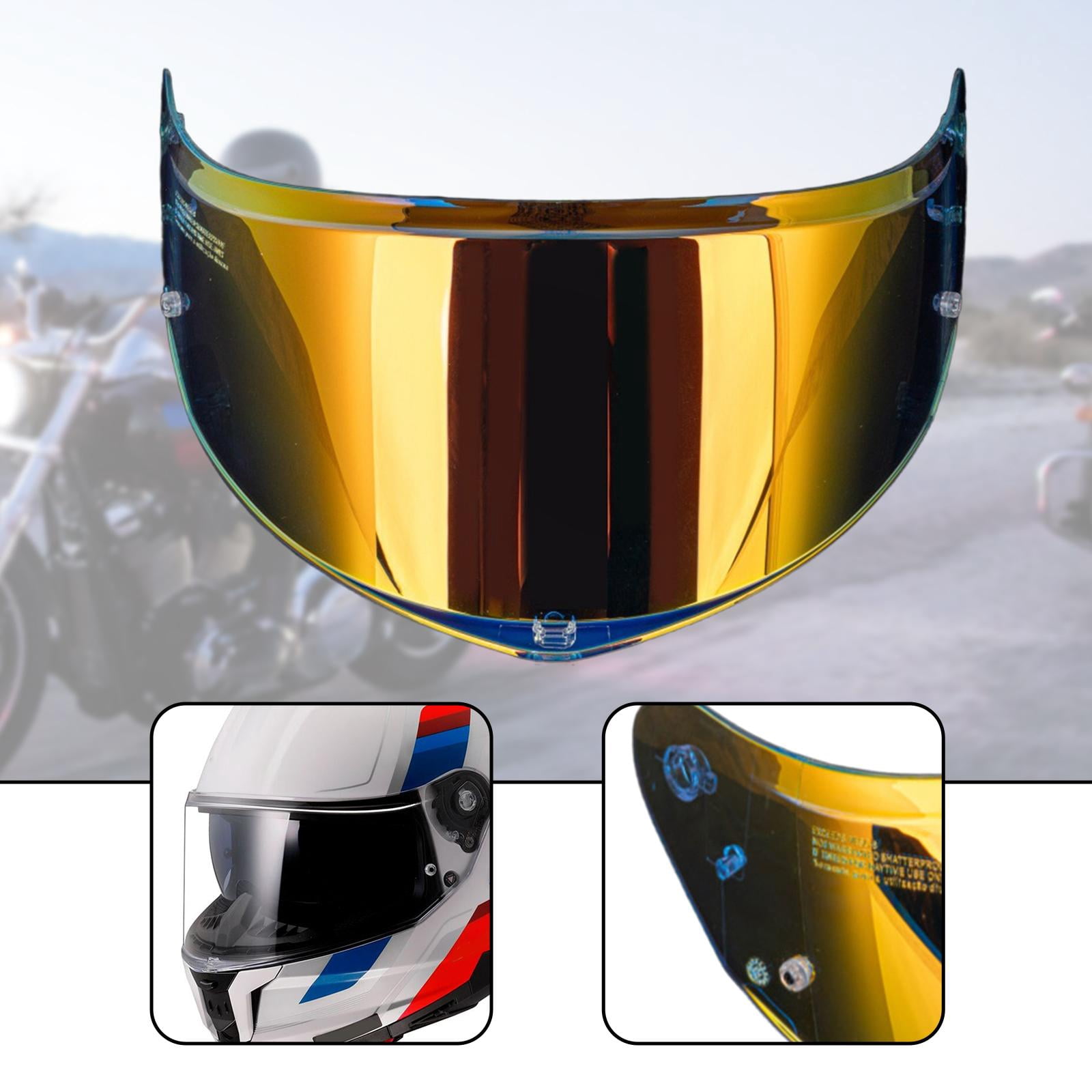 Wzmzjy Flip up Full Face Helmet Visor Easy to Install PC Anti Scratch Motorcycle Helmet Aurora Red