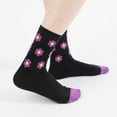 thumbnail image 5 of Women Crew Socks | 4-6 Pairs Flower Graphic Rainbow Striped Design Polka Dot Heart Leopard Pattern Cotton Socks | US 6-8, 5 of 6