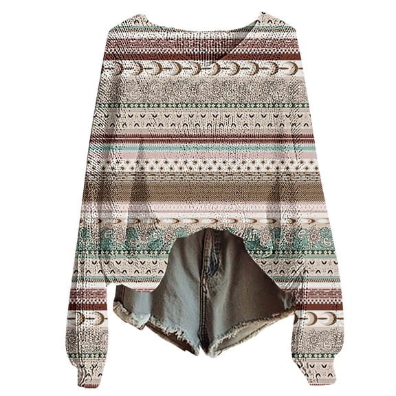 Bovemsi Womens Sweaters Fall For Women 2025 Plus Size Graphic Print Long Sleeve Shirts Casual Cute Knit Tops Pullover Fall Sweaters