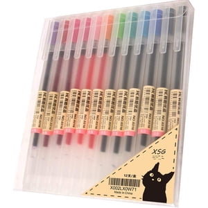 ZECATL Stylo à bille encre de gel de qualité supérieure Stylos à pointe fine 0.5mm pour l'approvisionnement en papeterie de bureau japonais 12 Boîtes