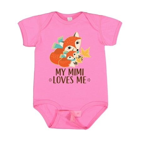 

Inktastic My Mimi Loves Me Fox Grandchild Gift Baby Boy or Baby Girl Bodysuit