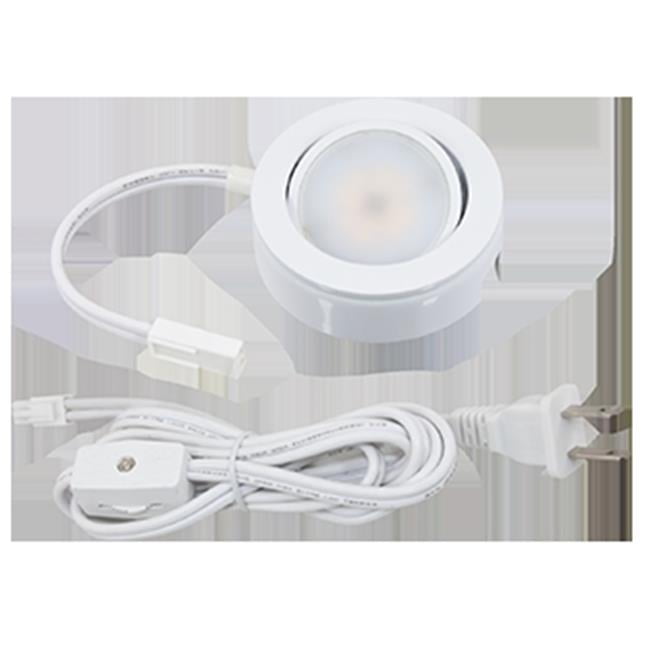 6 in. Lead Wire 6 ft. Power Cord Dimmable LED Single Puck Light Kit