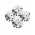 thumbnail image 7 of 15 Inch Round Placemats Set of 4, Teal Tulip Butterfly Non Slip Heat Insulation PP Table Mats, Beige Turquoise Floral Blue Coastal Washable Place Mats for Kitchen Dining Party Table Decor, 7 of 7