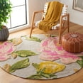 thumbnail image 2 of SAFAVIEH Glamour Mariko Floral Area Rug, Pink/Grey, 6' x 6' Round, 2 of 8