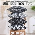 thumbnail image 2 of Black and White Boho Outdoor Pillow Covers 18x18 Waterproof Set of 4 Boho Decorative Couch Throw Pillows Black Aesthetic Room Decor for Living Room or Patio Furniture (No Inserts), 2 of 6