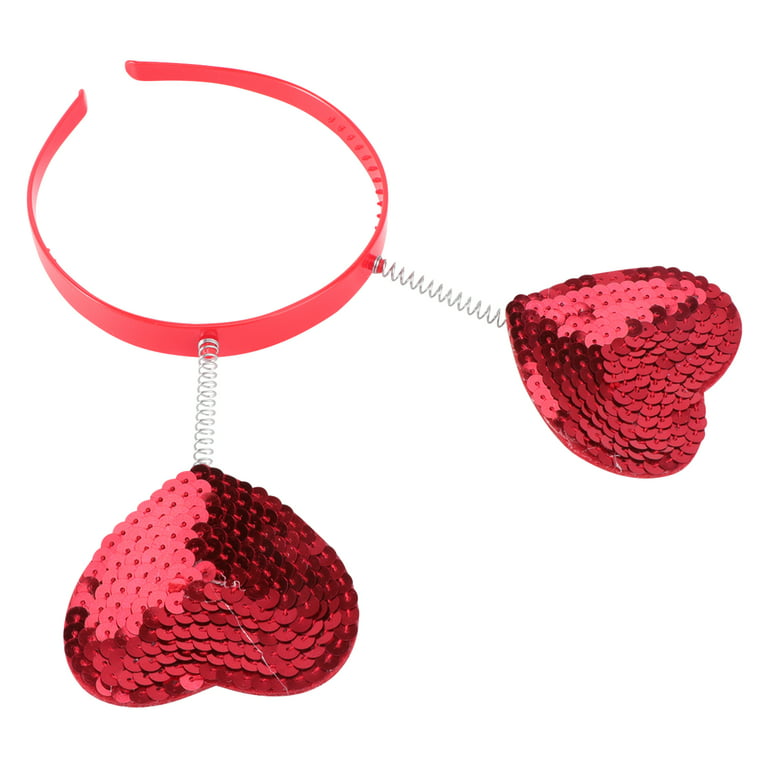 1 Piece Heart-Shaped Pink Checkered Large Intestine Hair Loop Fashion  Versatile Rubber Band Headband Hair Rope Valentine'S Day Party Hair  Accessory