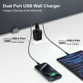 thumbnail image 3 of 2 Pack Hootek USB Wall Charger Block 2.1A Dual Port USB Charger Block Fast Charger Wall Charger Plug Brick Cube Charger Box Fast Charging Block for Android Samsung, Black, 3 of 7