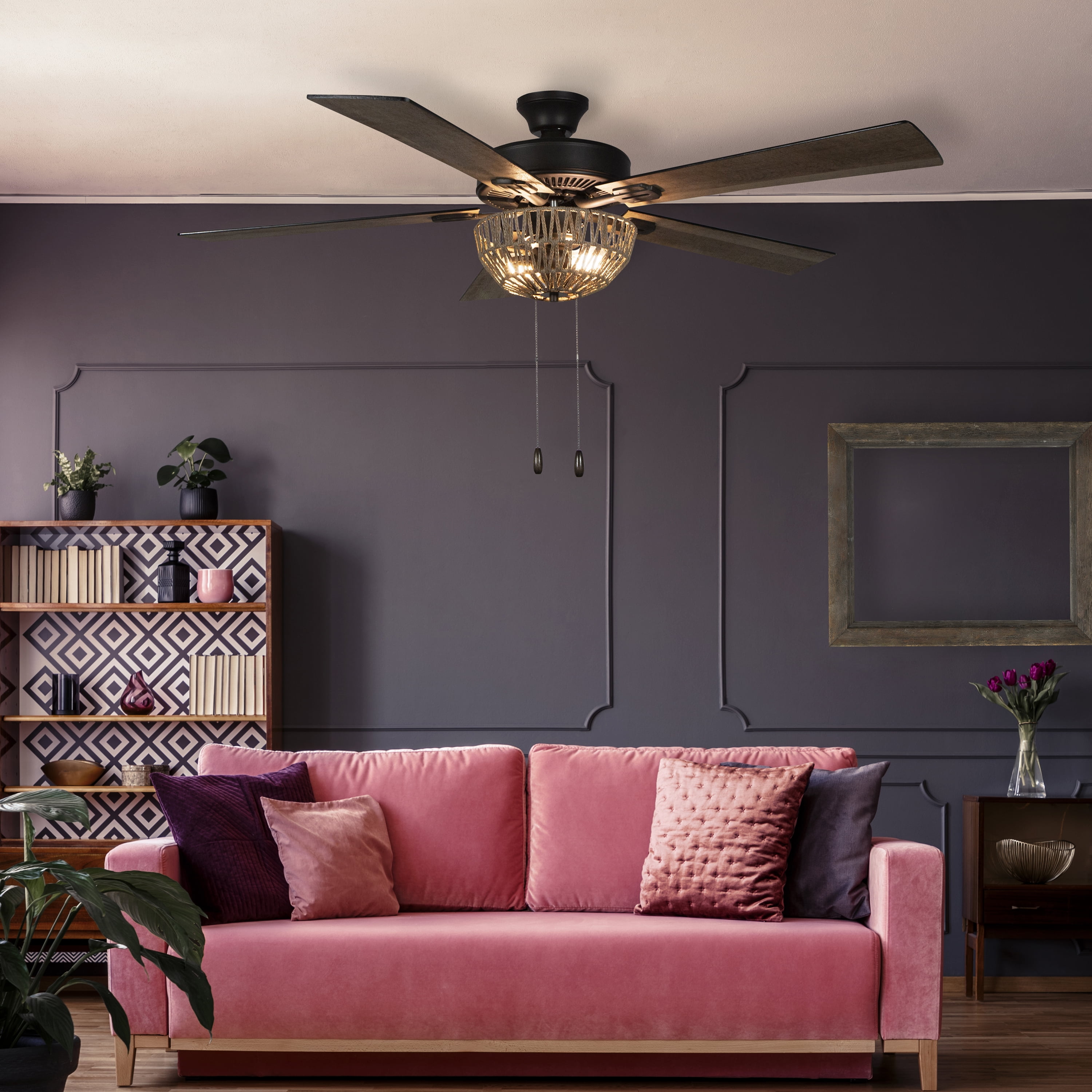 River of Goods 52″ Beatrix Rope LED Ceiling Fan with Light Sansujyuku sansujyuku.com