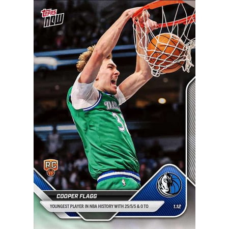 NBA 2025-26 NOW Basketball Cooper Flagg #124 [Rookie, Youngest Player in History with 25/5/5 & 0 TO]