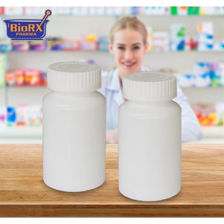 Pharmacy Vials 40 Dram / 150cc WHITE (QTY. 130) Child-Resistant Caps, Mega-Pro, Caps Included by Sponix BioRx