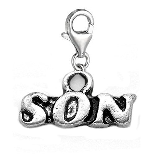 Sexy Sparkles Son Clip-On For Bracelet Charm Pendant for European Charm Jewelry with Lobster Clasp - Zinc Metal Alloy