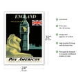 thumbnail image 2 of England And All Of Europe - Big Ben and British Flag - Vintage Airline Travel Poster by Aaron Amspoker c.1950s - Bamboo Fine Art 290gsm Paper Print (Unframed) 24x32in, 2 of 4