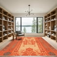 thumbnail image 2 of ODIKA 8'x10' Machine Washable Non-Slip Area Rug, Aztec Terracotta High Traffic Rug with Pad, Orange, 1064036, 2 of 8