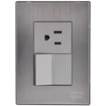 thumbnail image 1 of Placa Contacto Pared Inoxium1A1CSilver 1Pza Contacto/Apagador 125-250VCA 10/15A 50/60Hz Plateado Acero Inoxidable/PC., 1 of 2