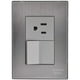 thumbnail image 1 of Placa Contacto Pared Inoxium1A1CSilver 1Pza Contacto/Apagador 125-250VCA 10/15A 50/60Hz Plateado Acero Inoxidable/PC., 1 of 2