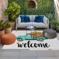 thumbnail image 2 of Country Sunflowers Outdoor Rug for Patio/Deck/Porch, Non-Slip Large Area Rug 5 x 7 Ft, Welcome Rustic Truck Floral Farmhouse Indoor Outdoor Rugs Washable Area Rugs, Camping Rug Carpet Runner, 2 of 8