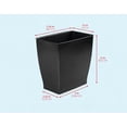 thumbnail image 3 of 2.5 Gallon (10 quarts) Black Rectangular Plastic Trash Can Wastebasket - Slim Compact Garbage Bin for Bathroom, Bedroom, Office, Dorm Room, 3 of 6