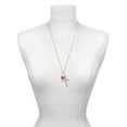 thumbnail image 3 of Delight Jewelry Silvertone Hot Pink Tropical Drink Everlasting Love Engraved Cross Zoey Necklace, 28", 3 of 4