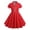 Red, variant on Kids Notch Lapel 50s Dress for Girls Vintage Retro 1950s Polka Dot Dress for Girls 50's Audrey Hepburn Rockabilly Swing Dress (Black, XL)