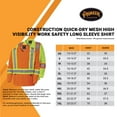thumbnail image 6 of Pioneer Hi Vis Quick-Dry Work Safety Long Sleeve Shirt for Men - for Construction - Cooling Moisture-Wicking Mesh - Orange, 6 of 6