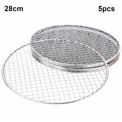 Stainless Steel BBQ Barbecue Grill Grilling Net Mesh Cooking Round Wire L9Y4 