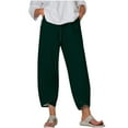 thumbnail image 4 of LIBRCLO Capri Pants for Women Casual Drawstring Elastic Waist Pants with Pockets Solid Summer Fashion Trousers, 4 of 6
