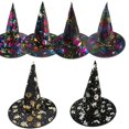 thumbnail image 4 of Sombreros de bruja de Halloween para adultos y niños, 1 piezas, sombrero de bruja colorido, cinta de Mascarada, gorra de mago, decoraciones de fiesta de Halloween, accesorios de Cosplay, 4 of 4