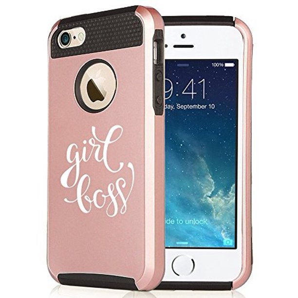 For Apple Iphone 5 5s Rose Gold Shockproof Impact Hard Soft Case Cover Girl Boss Rose Gold Black Walmart Com Walmart Com