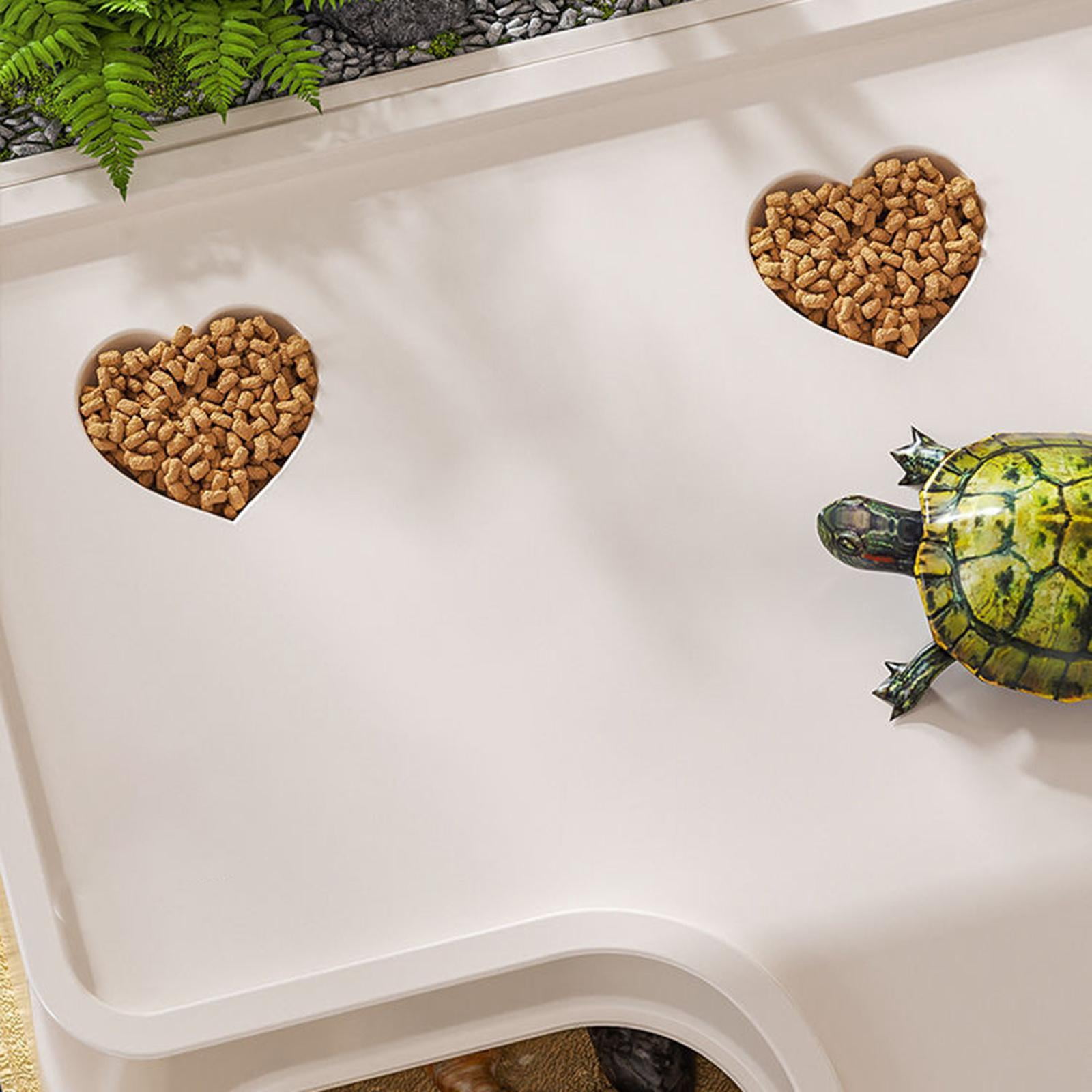 balikha Turtle Tank, Turtle Aquarium, Sturdy with Lid, Reptile Habitat, with Platform, for Frog Snake Bearded Dragon Leopard Terrapin Small