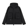 thumbnail image 1 of Birdeem Manteau à Capuchon Tactique pour Femme, Coupe-Vent Hydrofuge avec Multiples Poches, Manteau d'Extérieur à Manches Longues pour la Randonnée et le Mode Urbaine Décontracté, 1 of 7