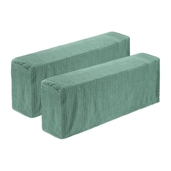 4 Pack Stretch Armrest Covers, Polyester Couch Armchair Cover Water Resistant, Green