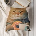 thumbnail image 3 of SHANXI Throw Pillow Case Holds a Cup of and Orange Glazed Linen Square Cushion Cover Standard Pillowcase for Men Women Home Decorative Sofa Armchair Livingroom 24x24in, 3 of 5