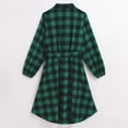 thumbnail image 4 of FYMNSI Christmas Matching Family Outfits Mommy and Me Green Plaid Dresses Father Son Button Down Shirts Xmas Photoshoot Set (Women L), 4 of 6