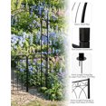 thumbnail image 2 of Pinypikaka 8 FT Garden Arch Arbor with Gate, Garden Archway for Wedding Ceremony Decoration, Steel Arbor Trellis for Climbing Plants, Roses, Vines, Arch Stand for Lawn, Patio, Backyard, 2 of 7