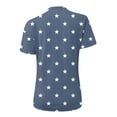 thumbnail image 5 of Fiudx Tops para Mujer Mujer Verano Cuello Redondo Manga Corta Estampado Sin Tirantes Camiseta Tops Blusas, 5 of 5