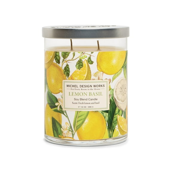 Michel Design Works Lemon Basil Medium Tumbler Candle, 14 oz