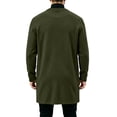 thumbnail image 4 of ZACPNCV Men's Long Cardigan Coat Solid Color Collarless Coat Open Front Button Down Jacket with Pockets Casual Slim Fit Winter Overcoat, 4 of 7