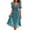 Blue, variant on Chiffon Dresses for Women A Line V Neck Ruffled Hem Midi Dresses Short Sleeve Elegant Classy Floral Beach Flowy Dress 2026 Spring Summer Wedding Guest Dress Army Green L
