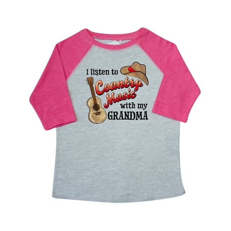 

Inktastic I Listen to Country Music with my Grandma Guitar and Hat Gift Toddler Boy or Toddler Girl T-Shirt