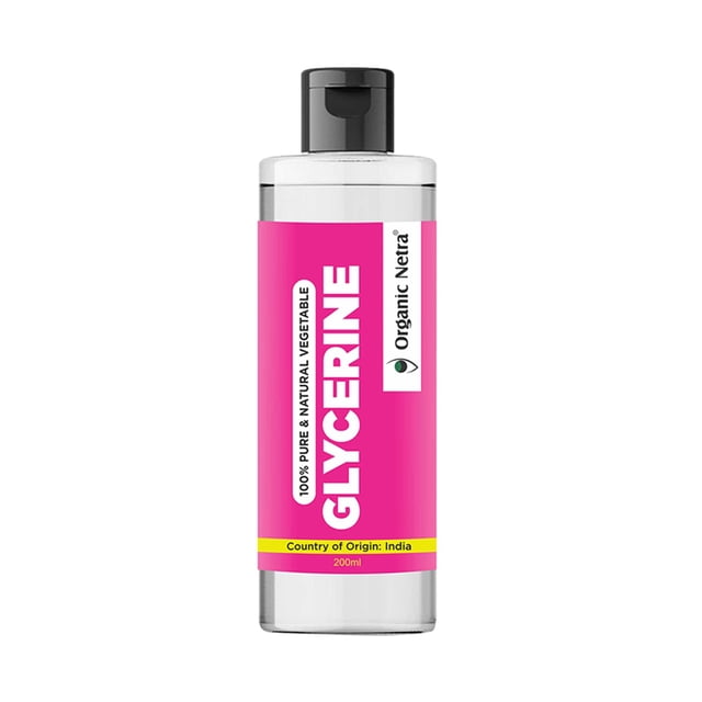 Organic Netra Glycerine for Face 100% Pure & Natural Glycerine Liquid for Face, Beauty and Skin Care Pure & Unscented Glycerine Suitable for All Skin Type, 200ml