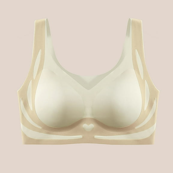 Sakmal Jelly Bras Women Bralette Beige Minimizer Plunge Womens T-Shirt Bras L
